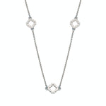 Seven Mini Step Motif Necklace in White Gold