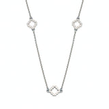 Seven Mini Step Motif Necklace in White Gold