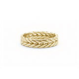 Signature Braided Polished Finish Flat Surface 4-5 mm Wedding Band in Yellow Gold