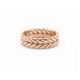 Signature Braided Polished Finish Flat Surface 6-7 mm Wedding Band in Rose Gold