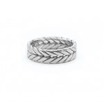 Signature Braided Polished Finish Flat Surface 6-7 mm Wedding Band in White Gold