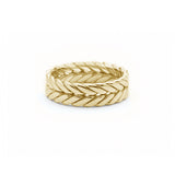 Signature Braided Polished Finish Flat Surface 6-7 mm Wedding Band in Yellow Gold