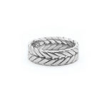 Signature Braided Polished Finish Flat Surface 8-9 mm Wedding Band in Platinum