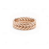 Signature Braided Polished Finish Flat Surface 8-9 mm Wedding Band in Rose Gold