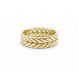 Signature Braided Polished Finish Flat Surface 8-9 mm Wedding Band in Yellow Gold