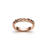 Signature Braided Polished Finish Standard Fit 4-5 mm Wedding Band in Rose Gold