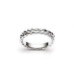 Signature Braided Polished Finish Standard Fit 4-5 mm Wedding Band in White Gold