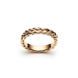 Signature Braided Polished Finish Standard Fit 6-7 mm Wedding Band in Yellow Gold