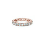 Signature Round Brilliant Cut Diamond French V-Split Set Eternity Ring in Rose Gold