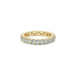 Signature Round Brilliant Cut Diamond French V-Split Set Eternity Ring in Yellow Gold