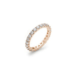Signature Round Brilliant Cut Diamond Shared Prong Eternity Ring in Rose Gold Side View
