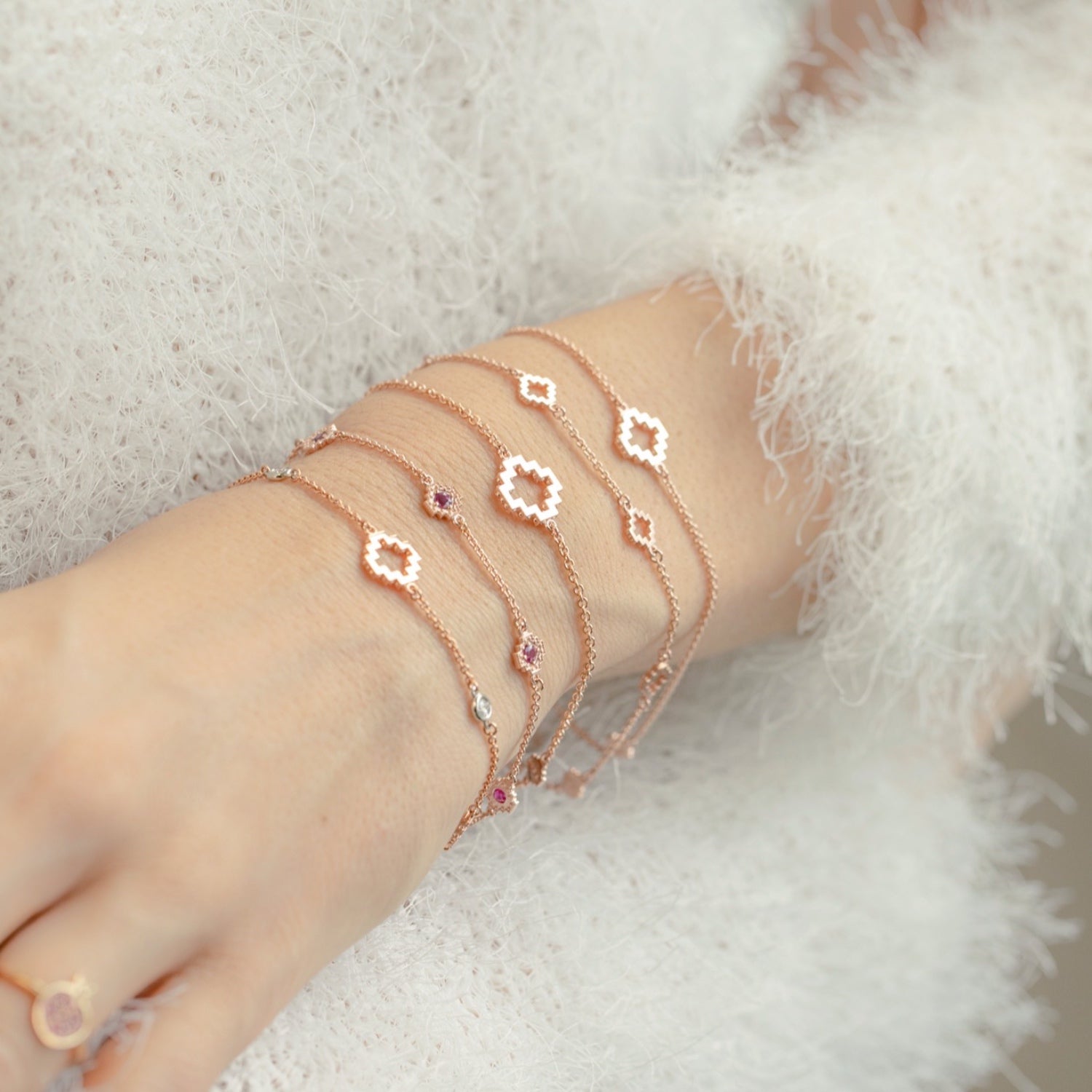 Small Step Motif Bracelet on a Hand