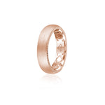 Step Motif Brushed Finish Comfort Fit 6-7 mm Wedding Band in Rose Gold