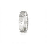 Step Motif Polished Finish Square Edge 5 mm Wedding Band in Platinum