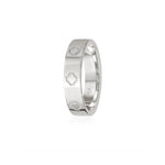 Step Motif Polished Finish Square Edge 6-7 mm Wedding Band in Platinum