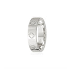 Step Motif Polished Finish Square Edge 8-9 mm Wedding Band in Platinum