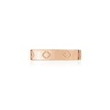 Step Motif Polished Finish Square Edge Wedding Band in Rose Gold