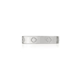 Step Motif Polished Finish Square Edge Wedding Band in White Gold