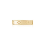 Step Motif Polished Finish Square Edge Wedding Band in Yellow Gold