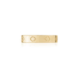 Step Motif Polished Finish Square Edge Wedding Band in Yellow Gold