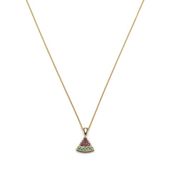 Watermelon Slice Ruby and Tsavorite Pavé Pendant