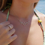 Five Lepi Mermaid Scale Motif Necklace on a Model