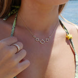 Five Lepi Mermaid Scale Motif Necklace on a Model
