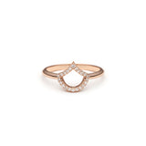 Lepi Diamond Pavé Mermaid Scale Motif Ring in Rose Gold