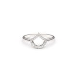 Lepi Diamond Pavé Mermaid Scale Motif Ring in White Gold