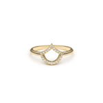 Lepi Diamond Pavé Mermaid Scale Motif Ring in Yellow Gold