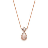 Lepi Pear-Shaped Opal and Diamond Necklace in Rose Gold