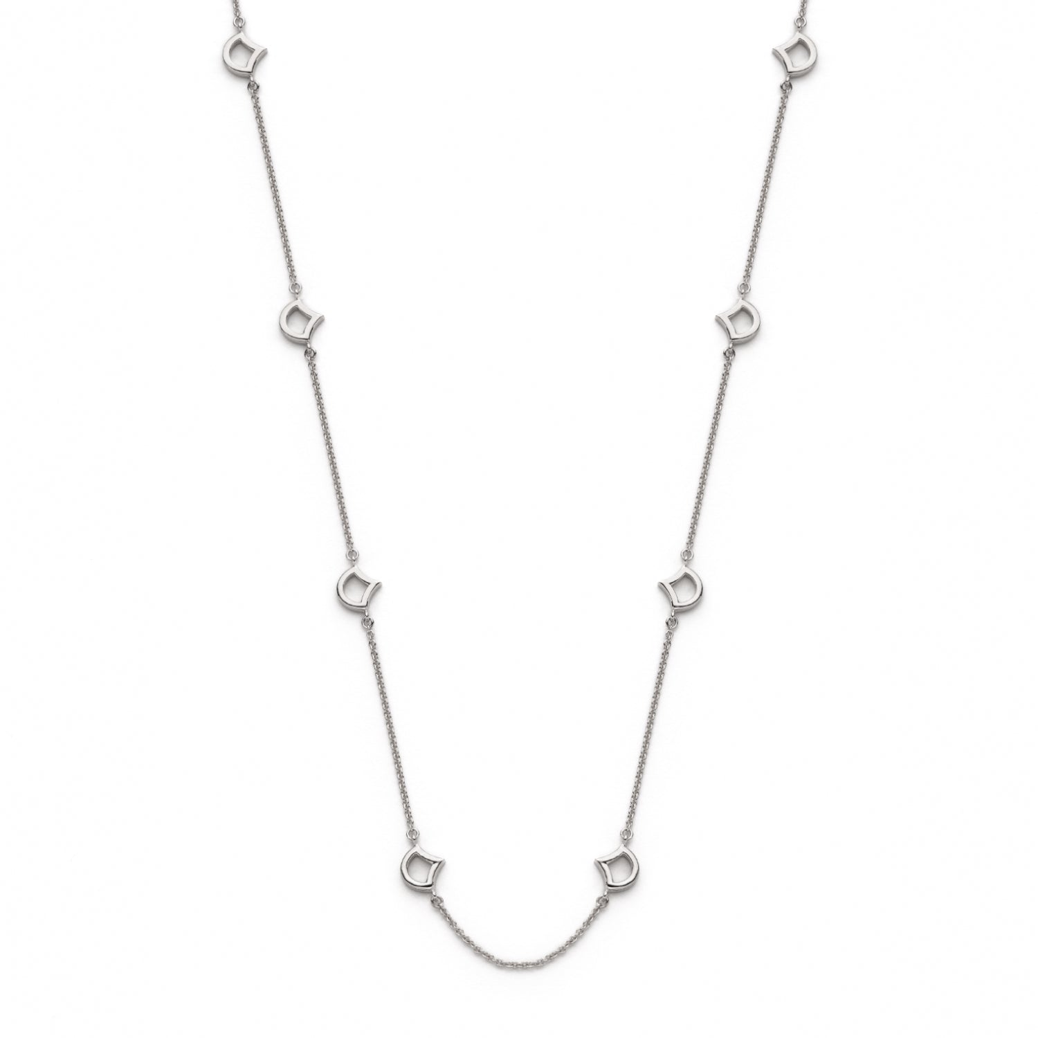 Lepia Mermaid Scale Mini Motif Necklace in White Gold
