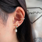 Lepia Mermaid Scales Motif Ear Cuff on a Model