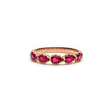 Lepia Pear-Shaped Ruby Five-Stone Ring in Rose Gold