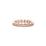 Mermaid Scales Motif Diamond Crown Ring in Rose Gold