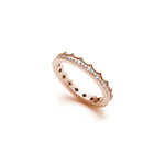 Mermaid Scales Motif Diamond Crown Ring in Rose Gold Side View