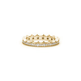 Mermaid Scales Motif Diamond Crown Ring in Yellow Gold