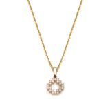Step Motif Diamond Pavé Pendant Necklace