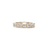 Emerald-Cut Diamond Bezel Semi-Eternity Band