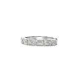 Emerald-Cut Diamond Bezel Semi-Eternity Band