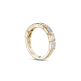 Emerald-Cut Diamond Bezel Semi-Eternity Band
