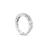 Emerald-Cut Diamond Bezel Semi-Eternity Band