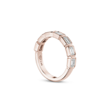 Emerald-Cut Diamond Bezel Semi-Eternity Band