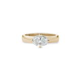 Oval Cut Diamond Wide Band Solitaire Engagement Ring