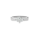 Oval Cut Diamond Wide Band Solitaire Engagement Ring