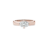 Oval Cut Diamond Wide Band Solitaire Engagement Ring