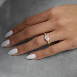 Oval Cut Diamond Wide Band Solitaire Engagement Ring