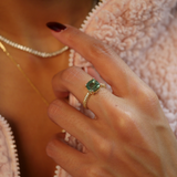 Green Tourmaline Mermaid Ring
