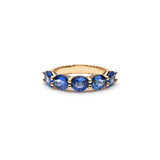Sapphire Oval Semi-Eternity Mermaid Ring