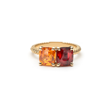 Double Garnet Toi et Moi Mermaid Ring